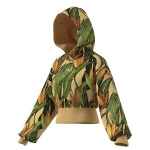 Farm Rio X Adidas Women Hoodie Yellow Size M Birds Of Paradise Farm Rio Crop Top